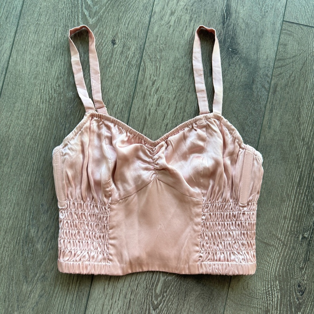 Romance Of Girl - Sakura Pink Ruched Crop Top